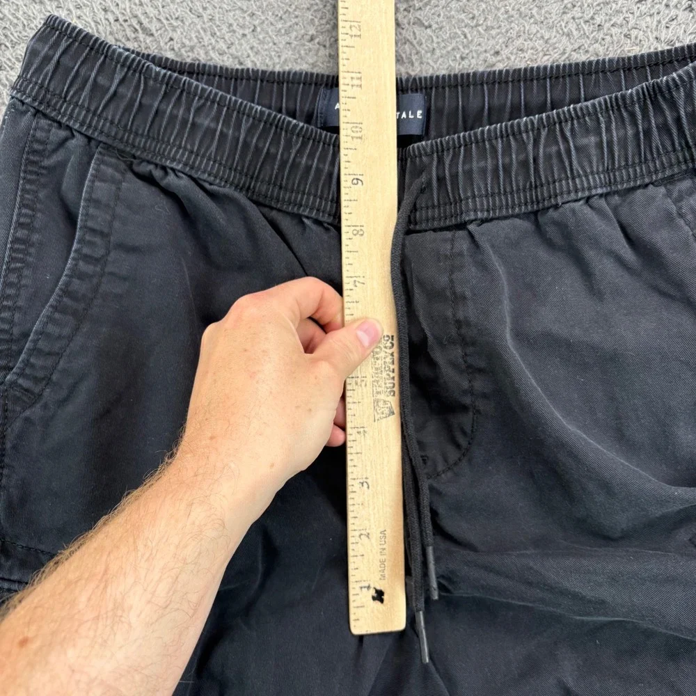 Aeropostale Mens Cargo Jogger‎ Pants Black Cotton Elastic Waist XS RN154379